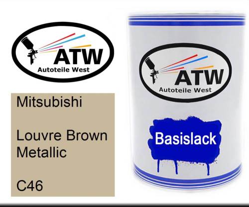 Mitsubishi, Louvre Brown Metallic, C46: 500ml Lackdose, von ATW Autoteile West.